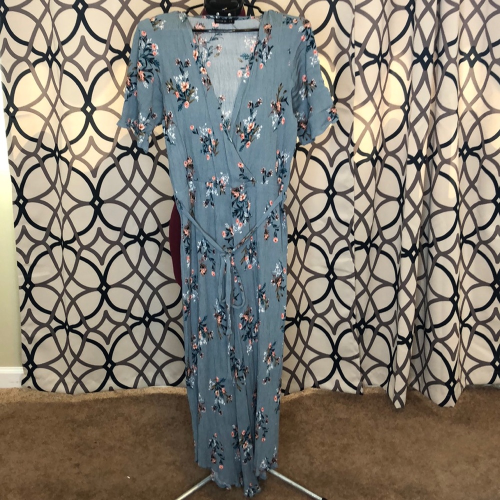 Blue floral jumpsuit